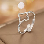 Ring with 4-Leaf Clover for Women in silver