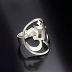 Tibetan Om Buddhist Ring Signet Ring Men Women Silver