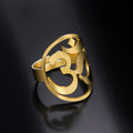 Tibetan Om Buddhist Ring Signet Ring Men Women Gold