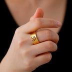 Tibetan Om Buddhist Ring in gold