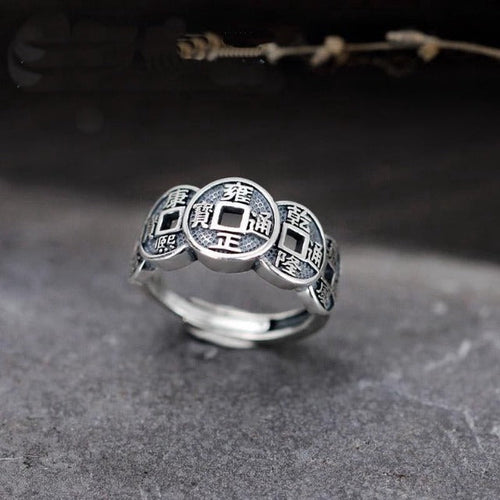 Tibetan Buddhist Ring for Men and Women Signet Ring Silver