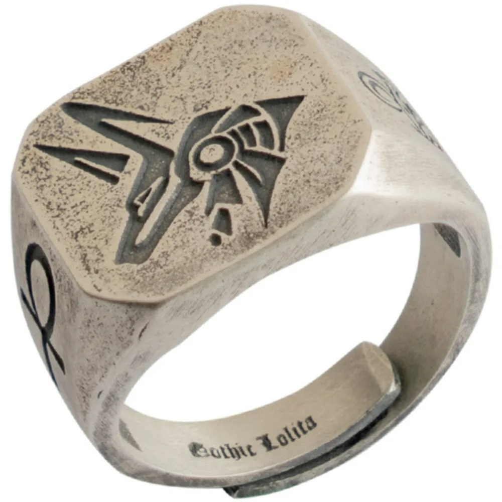 Egyptian-Style Square Ring Anubis