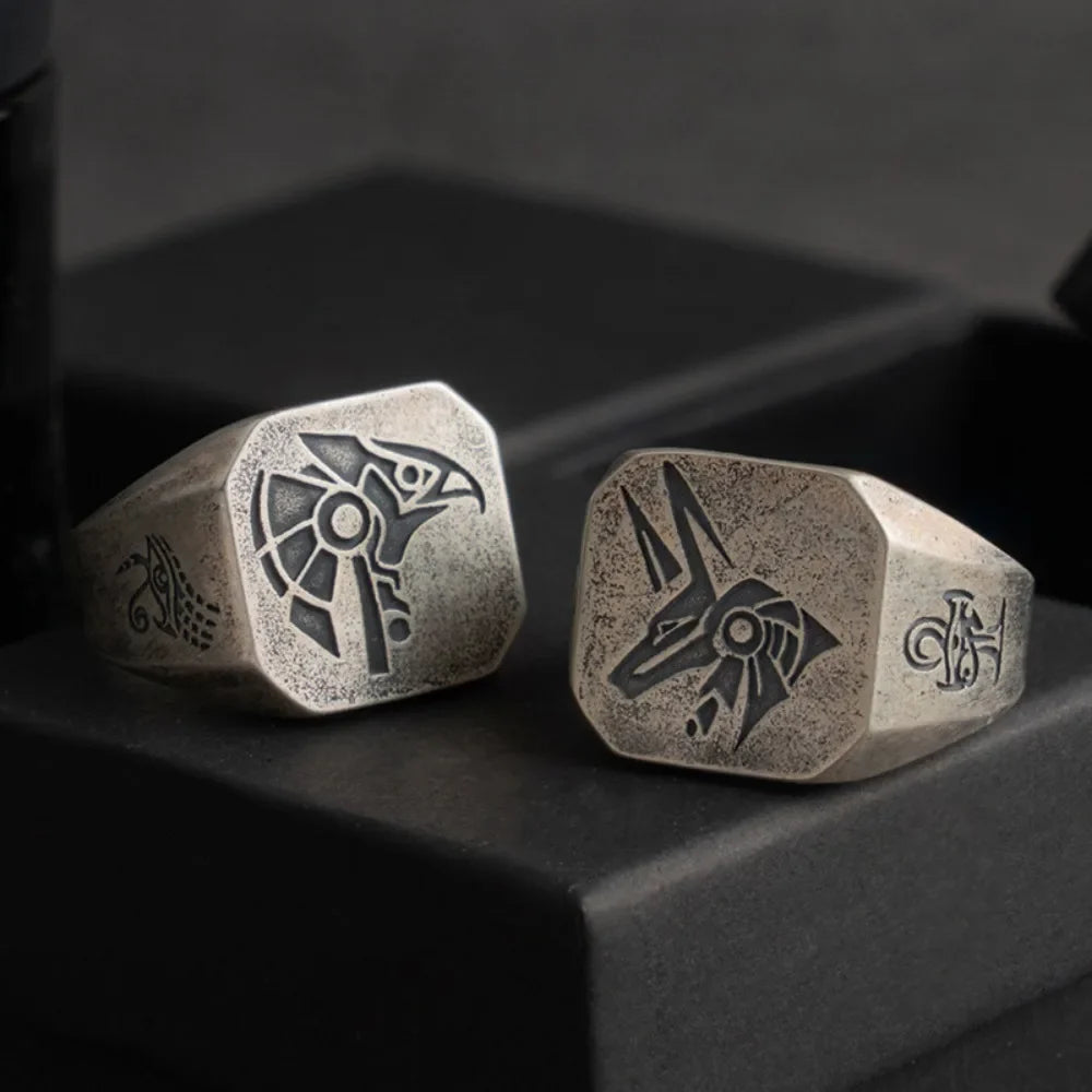 Egyptian-Style Square Ring Horus Eye