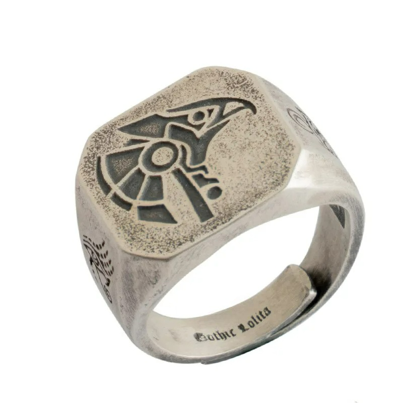Egyptian-Style Square Ring Horus Eye