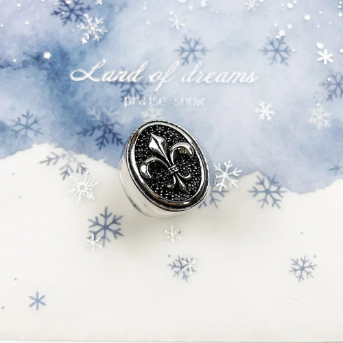 Silver Fleur-de-Lis Signet Ring