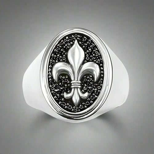Silver Fleur-de-Lis Signet Ring
