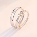 Silver Heart Ring and Diamonds (Set of 2)