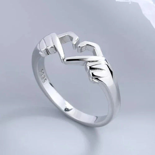 Romantic Heart Ring Silver