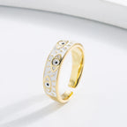 Turkish Blue Evil Eye Ring White Ring
