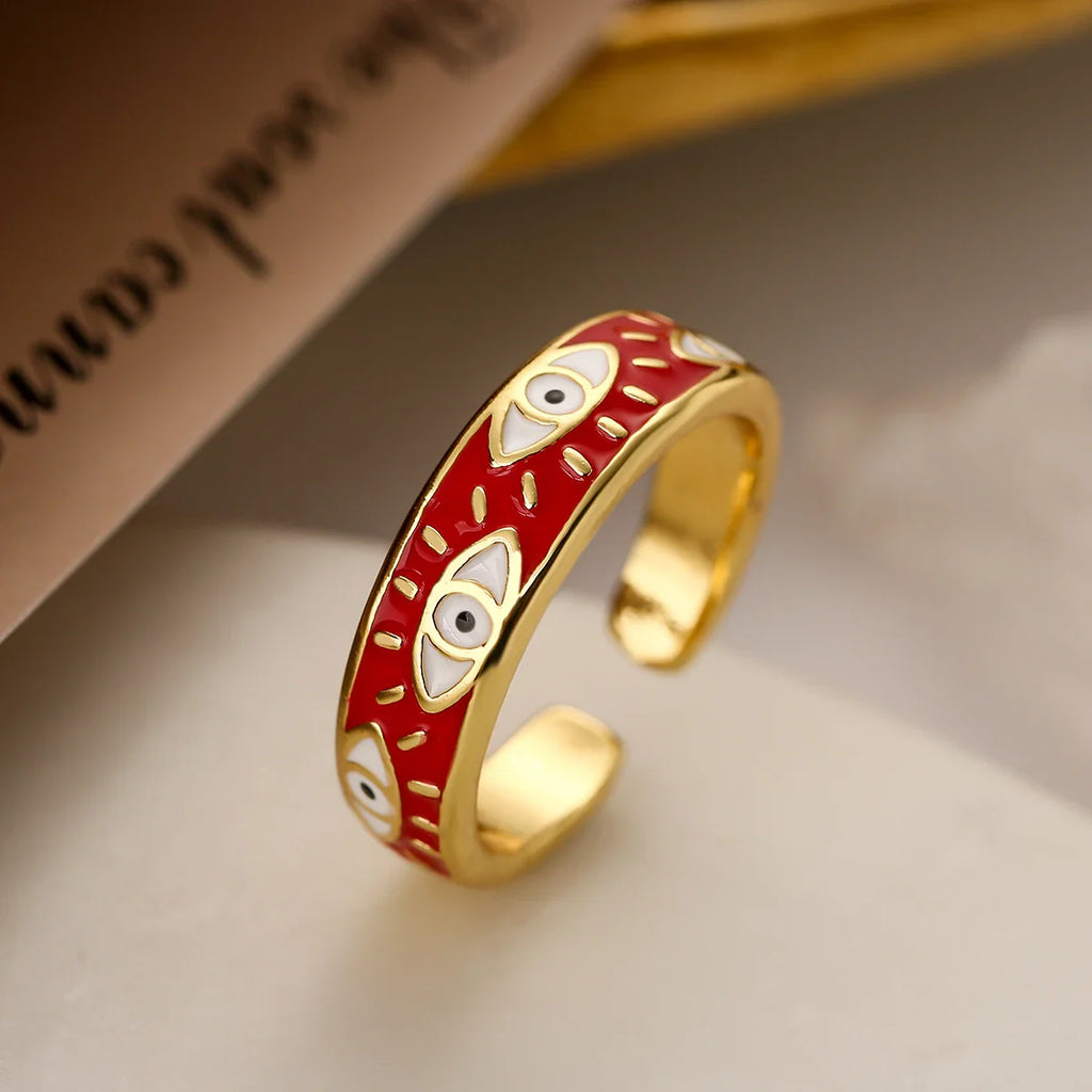 Turkish Blue Evil Eye Ring Red Ring