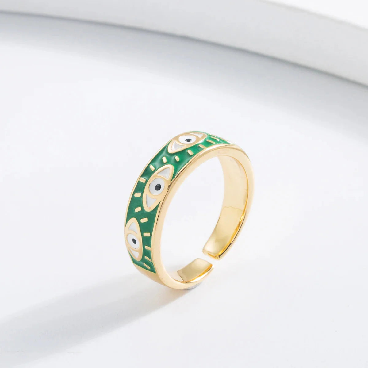 Turkish Blue Evil Eye Ring Green Ring