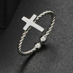 Interlaced Cross Ring silver