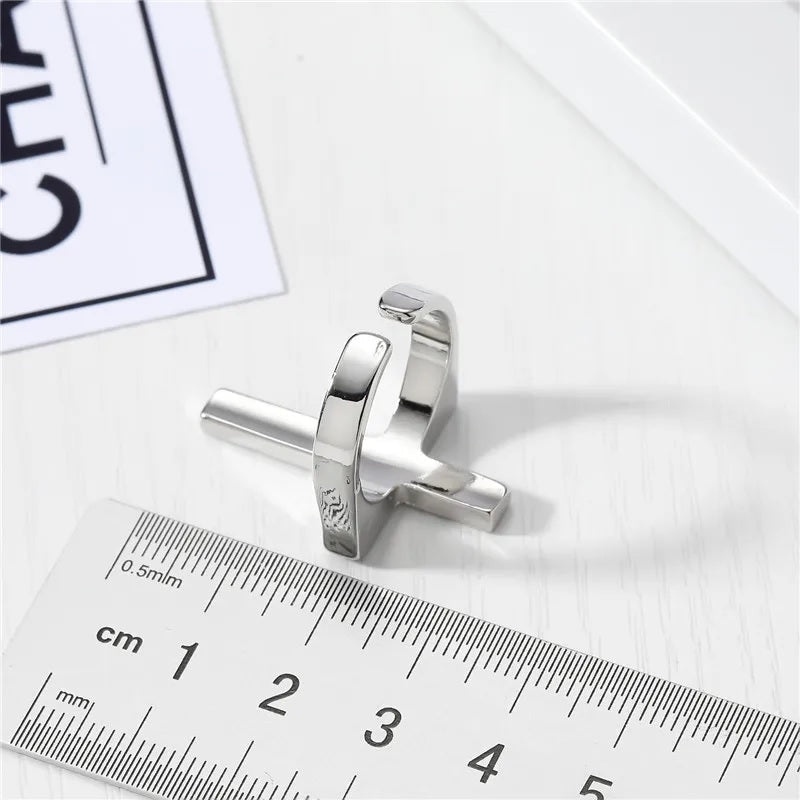 Black Gothic Cross Ring for Men Christian
