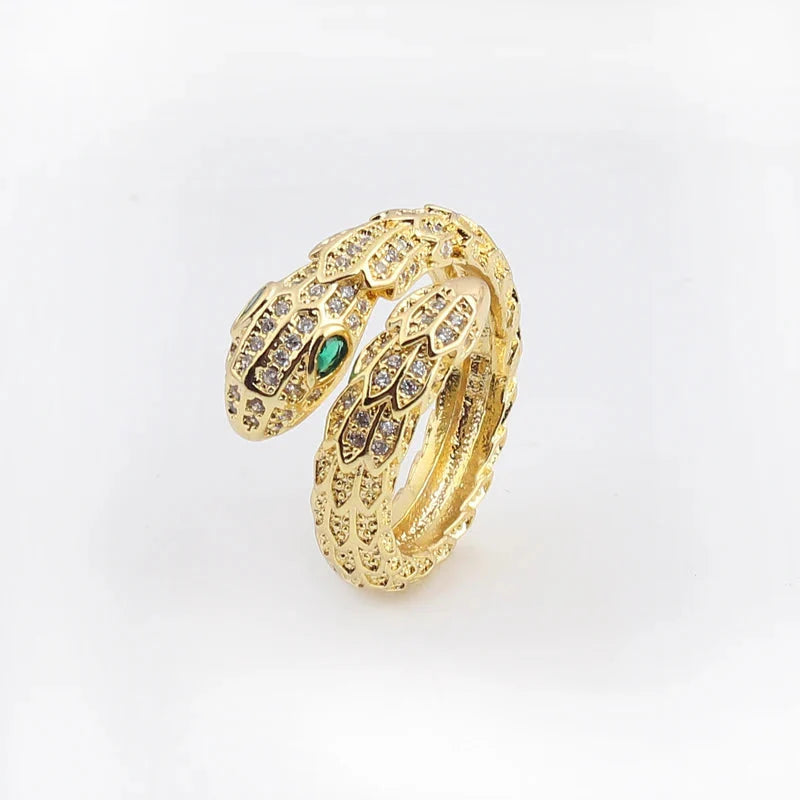 Gold-Plated Snake Ring for Women