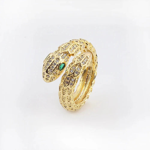Gold-Plated Snake Ring for Women