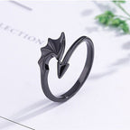 Dragon Ring Silver Men Women black