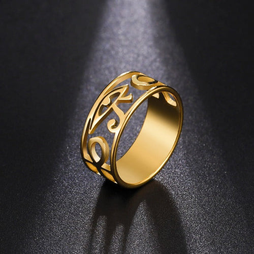 Egyptian Women’s Ring Eye of Horus Gold Ring