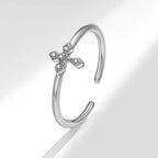 Elegant Ring with Zircon Cross