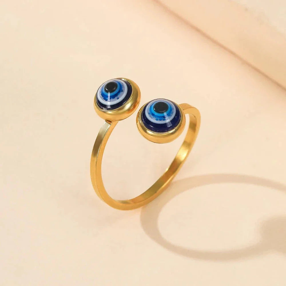 Elegant Turkish Evil Eye Ring or