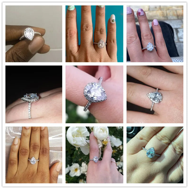Teardrop Zircon Ring