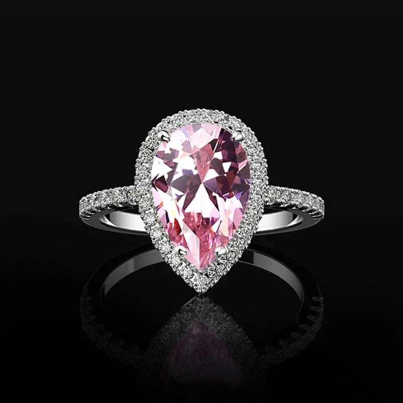 Teardrop Zircon Ring Rose Gold