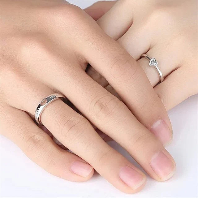 Endless Love Ring in Silver and Diamonds (Set of 2)