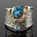 Ethnic Silver and Stone Ring