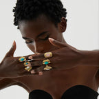 Ethnic Ring with Natural Stone 