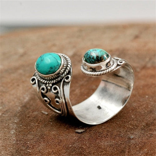 Ethnic Ring with Natural Stones