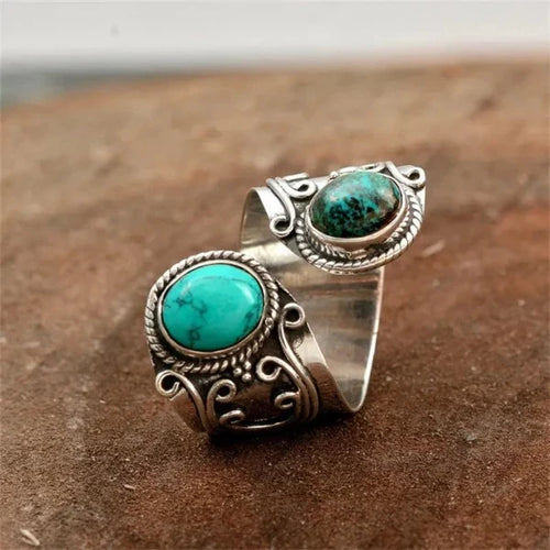 Ethnic Ring with Natural Stones