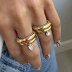 Fine Teardrop Ring with Zircon Pearl 1