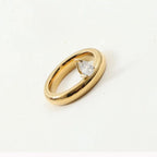 Fine Teardrop Ring with Zircon Pearl 1