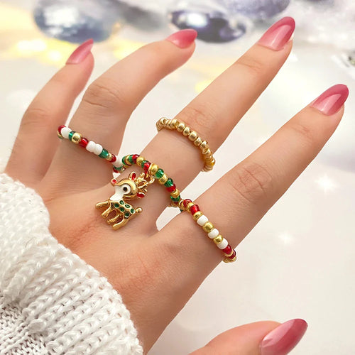 Women's Christmas Reindeer Ring