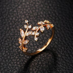 Autumn Zircon Laurel Leaf Ring gold