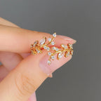 Autumn Zircon Laurel Leaf Ring gold