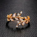 Autumn Zircon Laurel Leaf Ring gold