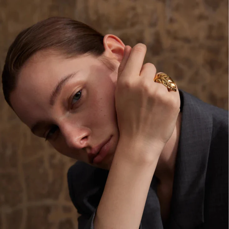 Palm Leaf Ring gold