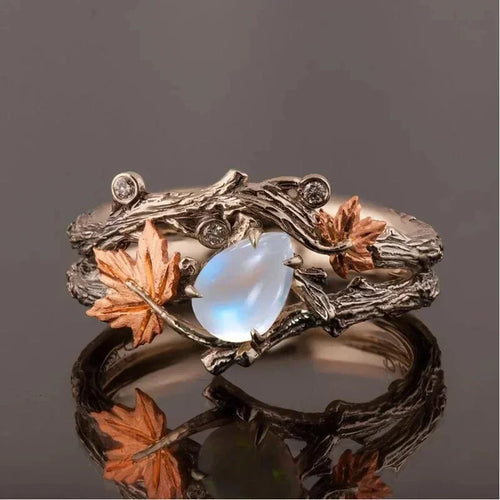 Autumn Leaves Ring with Pearl