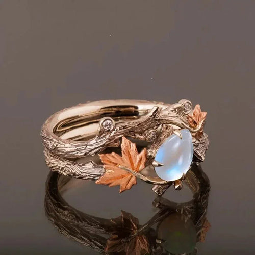 Autumn Leaves Ring with Pearl
