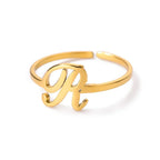Personalized fine ring with initial R