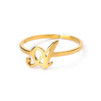 Personalized fine ring with initial A
