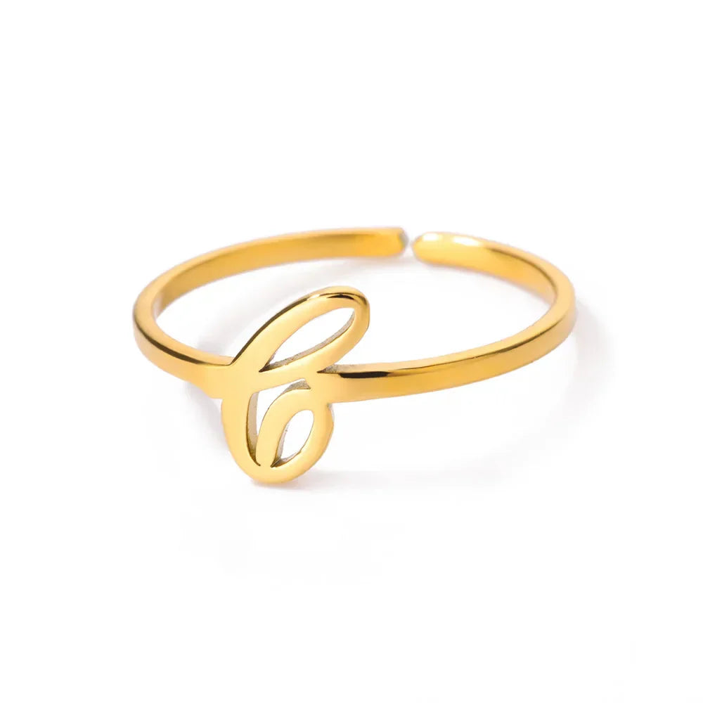 Personalized fine ring with initial J