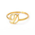 Personalized fine ring with initial D