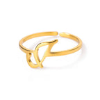 Personalized fine ring with initial J