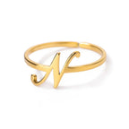 Personalized fine ring with initial N