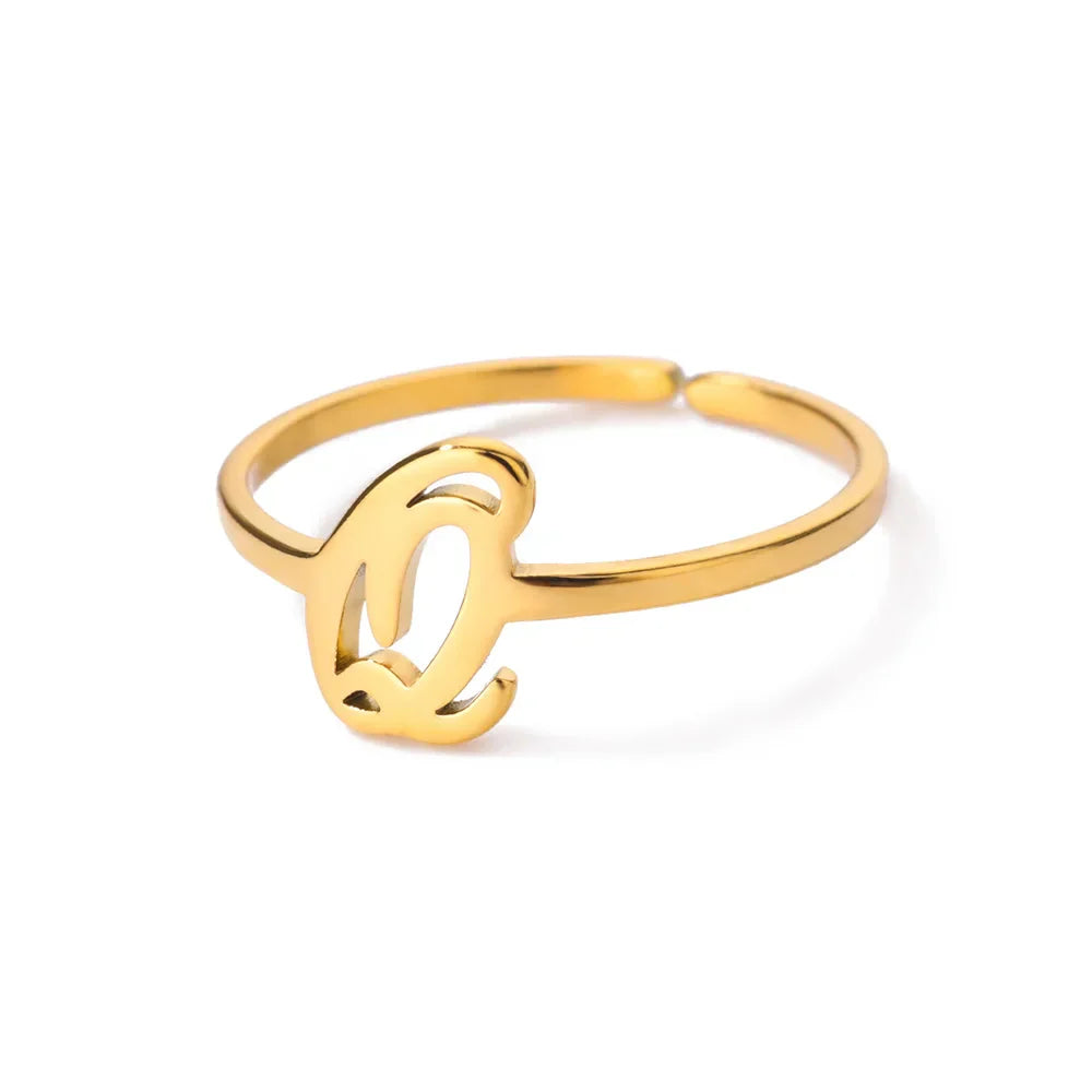 Personalized fine ring with initial Q