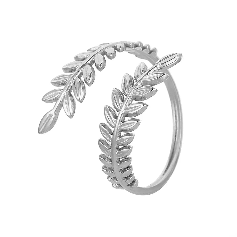 Autumn Laurel Leaf Ring silver