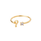Thin personalized women's ring with initial i