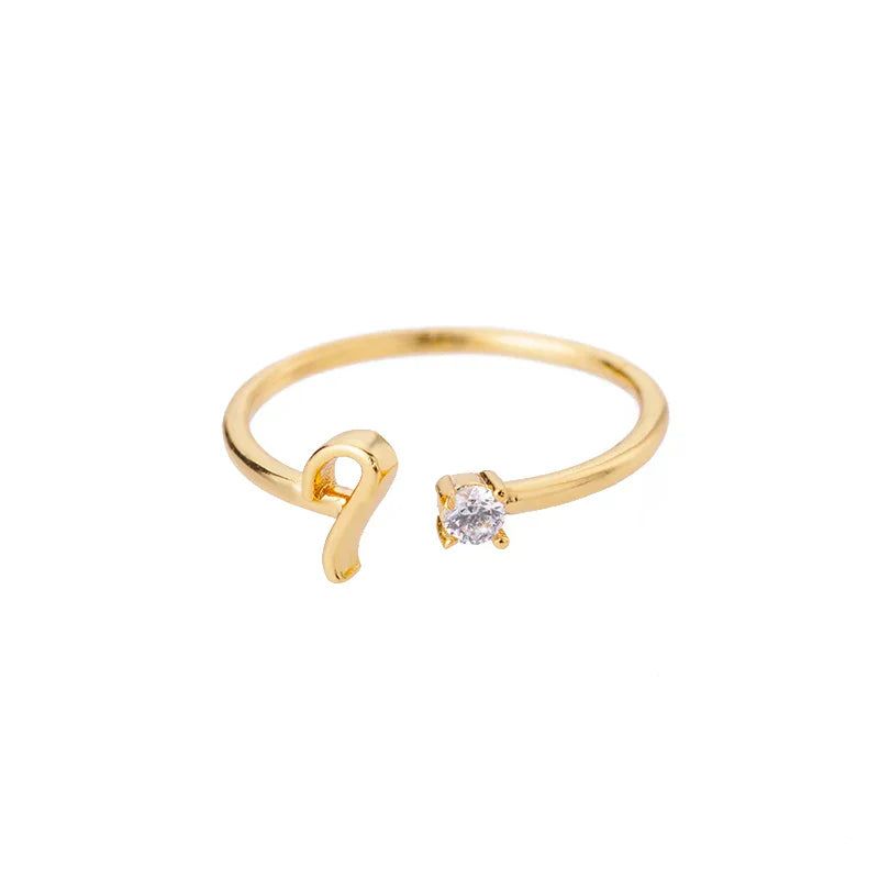 Thin personalized women's ring with initial i