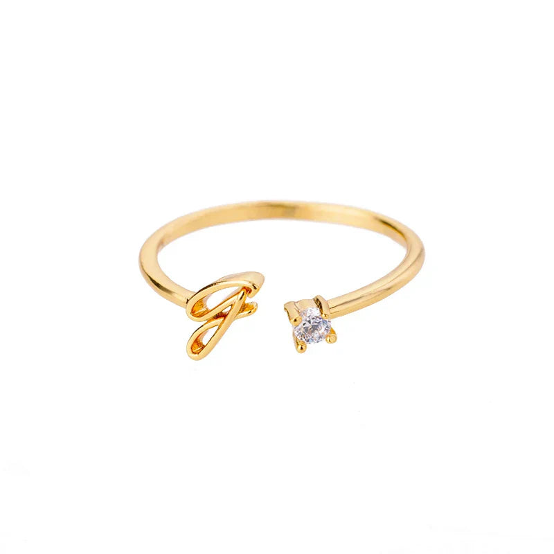 Thin personalized women's ring with initial g